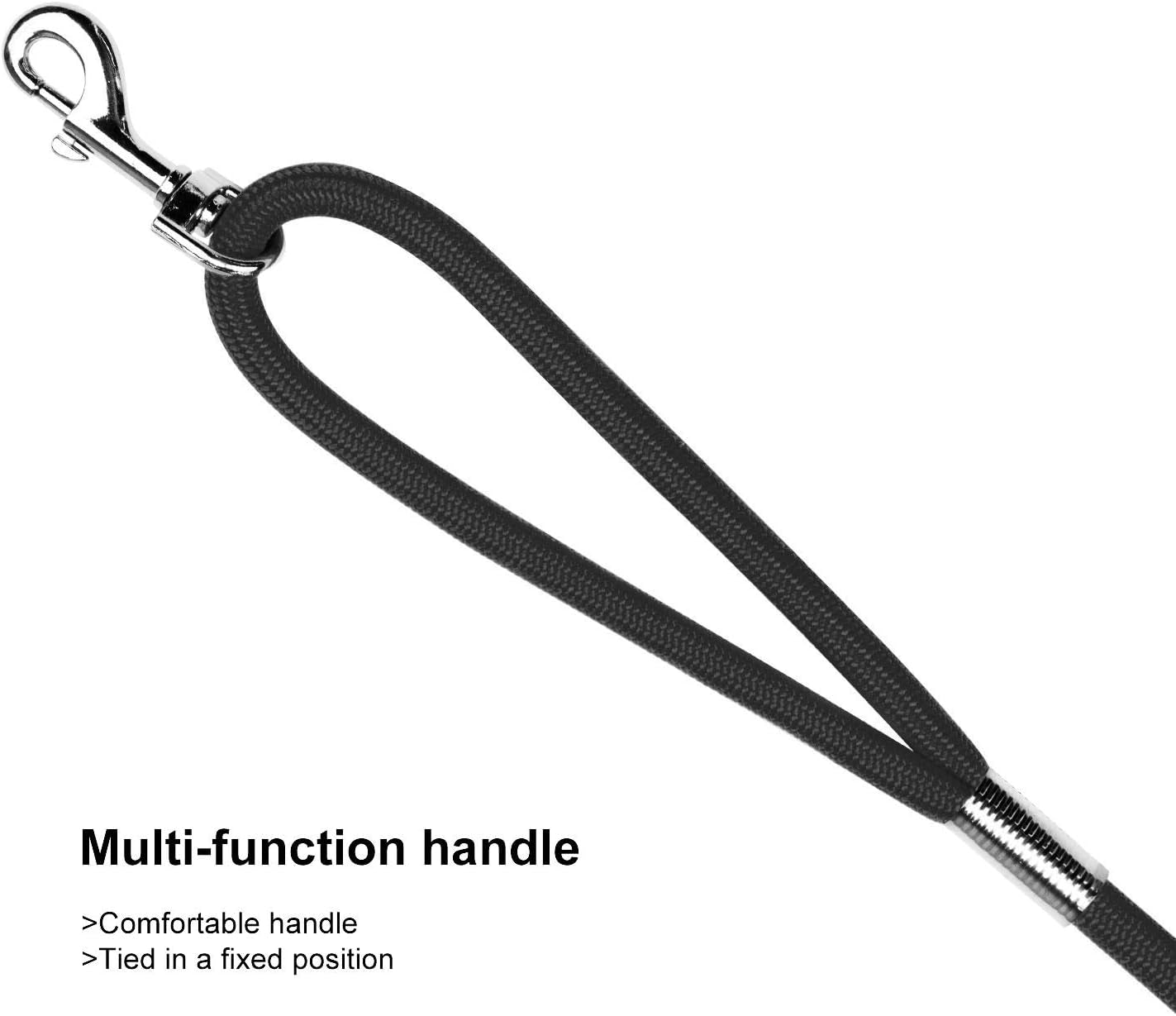 Check Cord Large,Medium Small Dogs/Puppy Obedience Recall Training Agility Lead - 15Ft 30Ft 50Ft Training Leash - Great for Training, Play, Camping, or Backyard Black 50 Feet