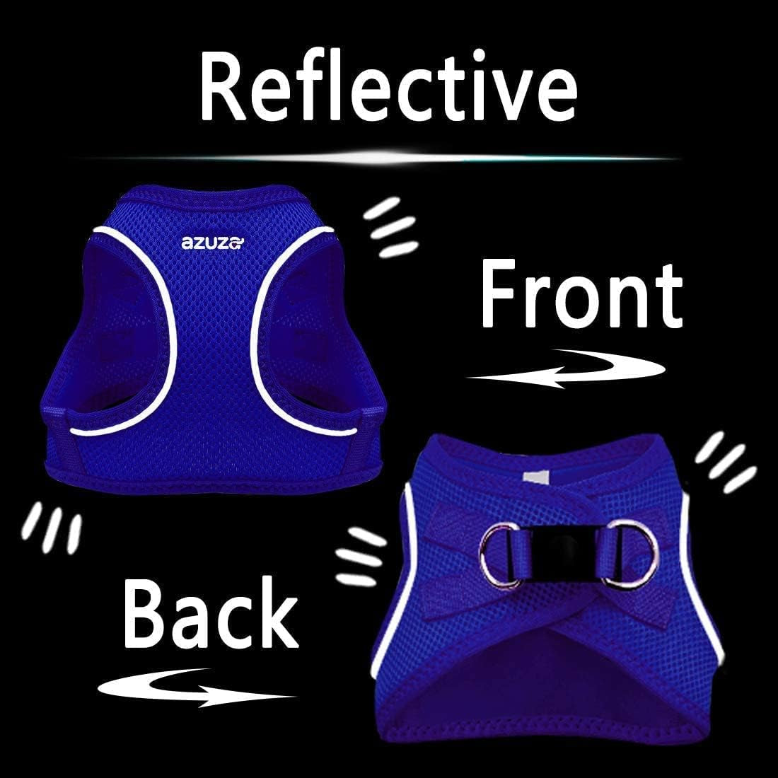 Dog Harness for Small Dogs No Pull Reflective Soft Mesh Dog Vest Step in Harness All Weather Comfort Small Dog Harnesses Royal Blue XS: 15"-17"