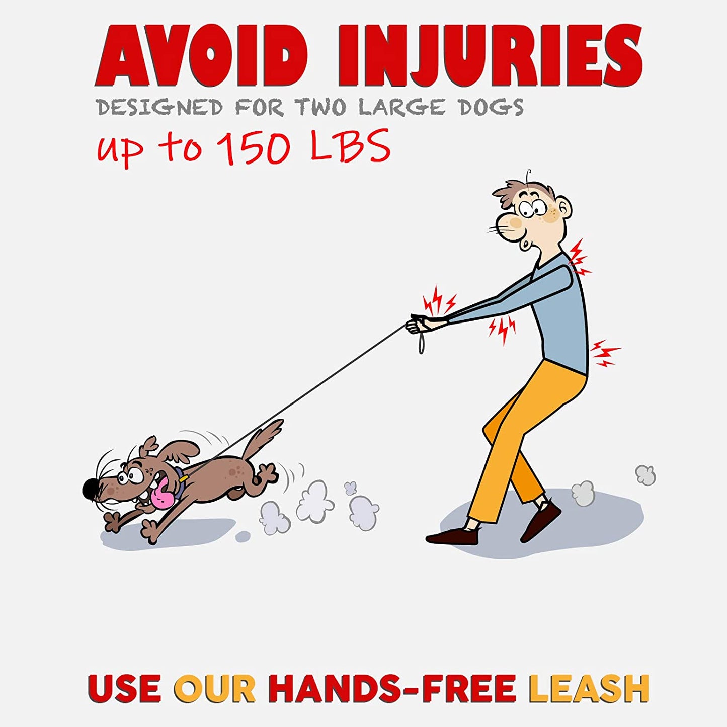 Exquisite Hands Free Double Leash for Two Dogs No Tangle. Premium Quality & Versatile Running Your Two Large Dogs. You Will Absolutely Love This Amazing Dual Dog Leash (Black & Red)