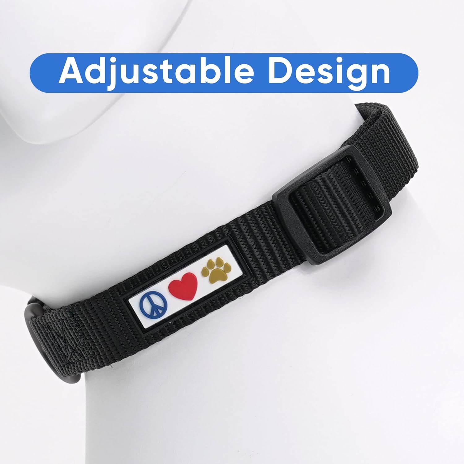 Dog Collar for Small Breeds - Adjustable, Heavy Duty, Waterproof with Quick-Release Buckle - Black